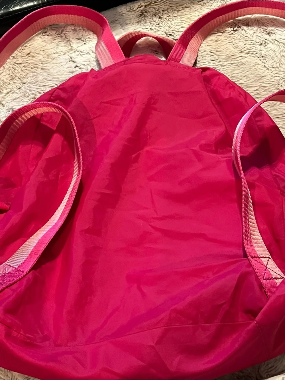 kate spade Bright Magenta Packable Nylon Backpack with Front Pocket
